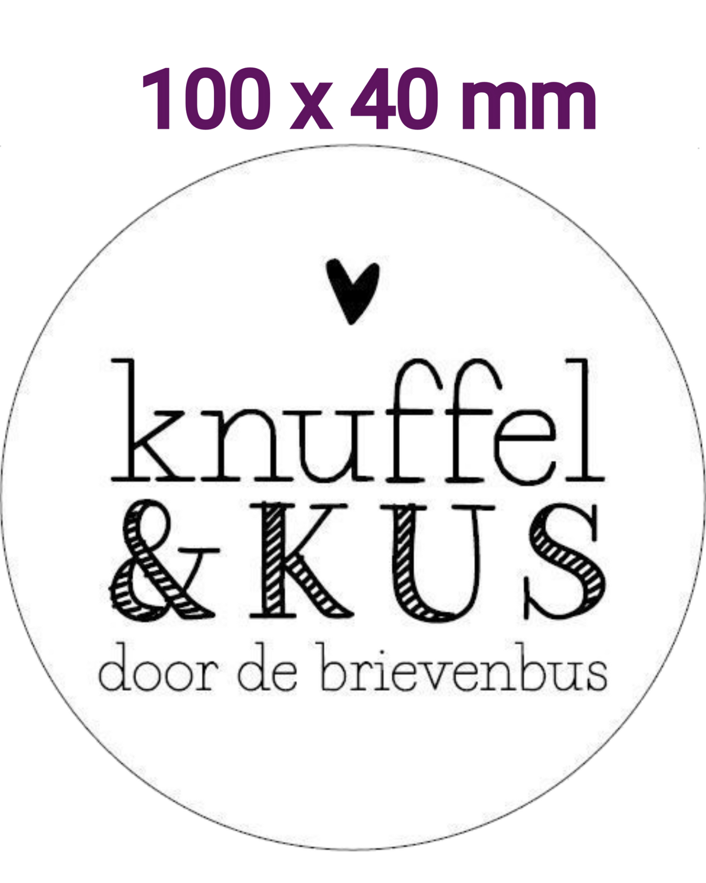 100 Sluitstickers 40 mm-Thank You Stickers- Large-Bedankt Stickers-Knuffel En Kus-Happy Mail Stickers