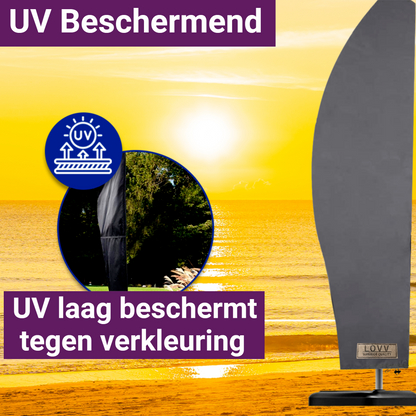 LOVV Parasolhoes 600D voor Zweefparasol-met Rits en Stok-Waterdicht-Grijs